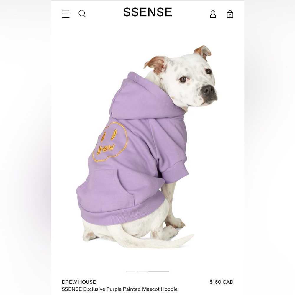 DREW HOUSE
SSENSE Exclusive Purple Painted Dog Mascot Hoodie - Brand New